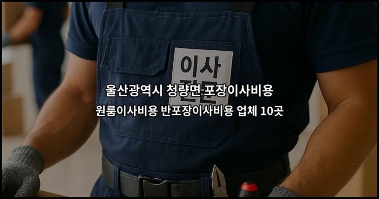 울산광역시 청량면 포장이사비용 원룸이사비용 반포장이사비용 업체 10곳