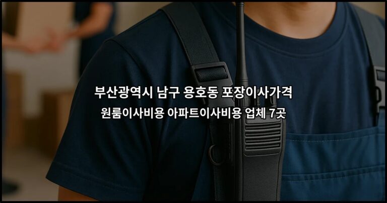 부산광역시 남구 용호동 포장이사가격 원룸이사비용 아파트이사비용 업체 7곳