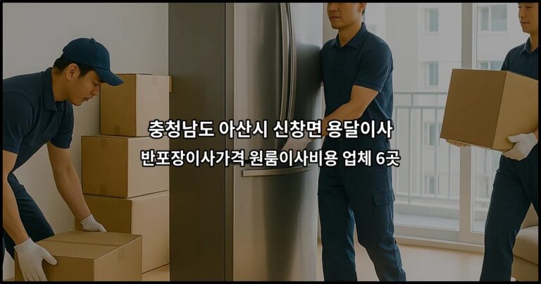 충청남도 아산시 신창면 용달이사 반포장이사가격 원룸이사비용 업체 6곳