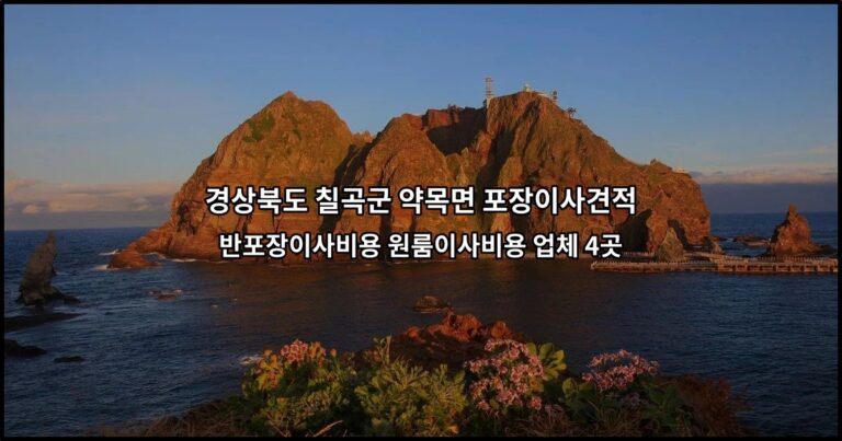 경상북도 칠곡군 약목면 포장이사견적 반포장이사비용 원룸이사비용 업체 4곳